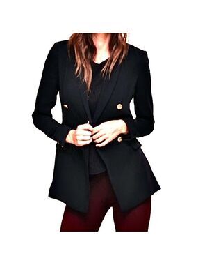 RO & DE {Anthropologie} Blazer Double Breasted Gold Button Tailored Fit